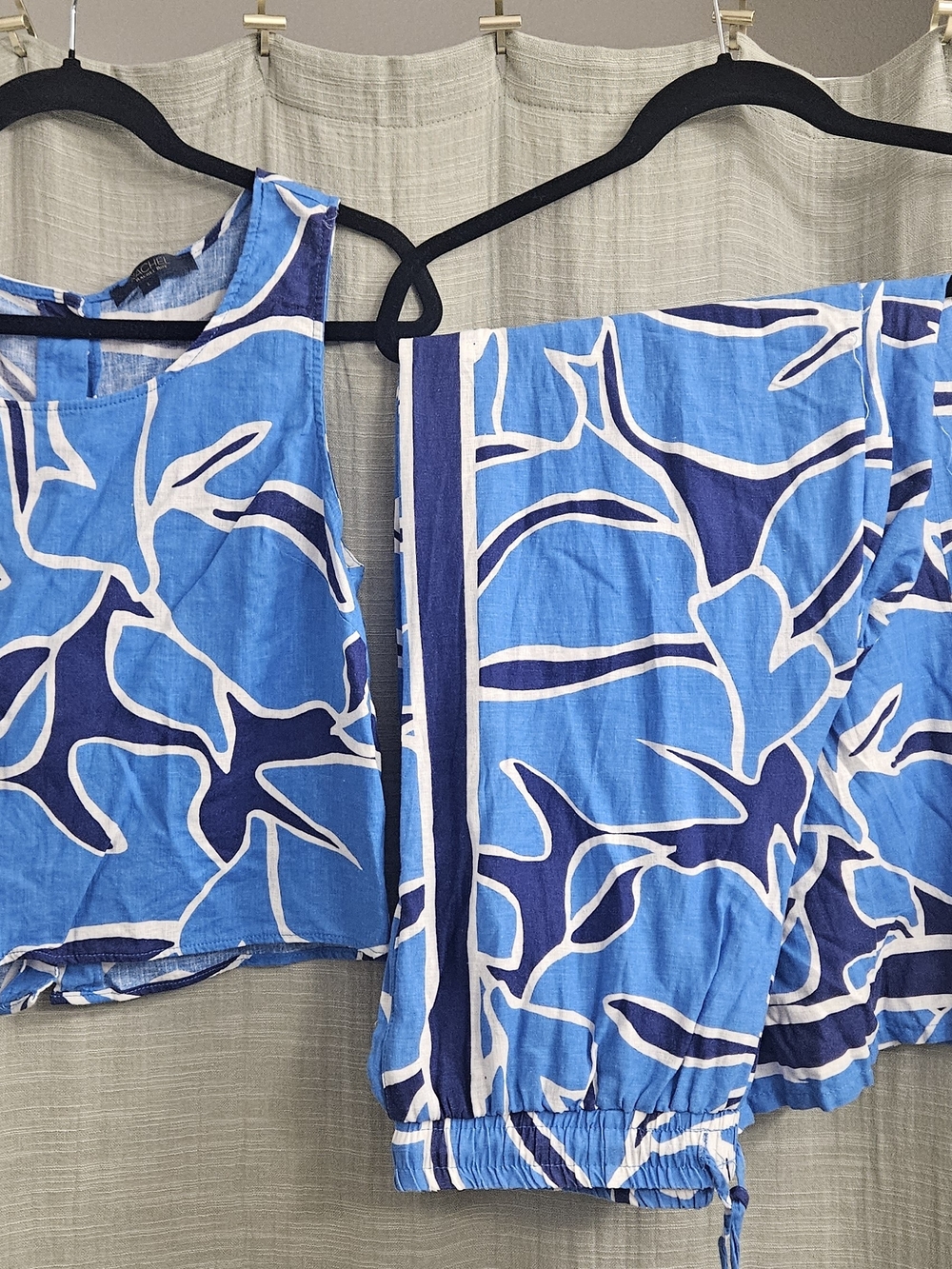 Rachel Zoe Blue Floral Print Tank